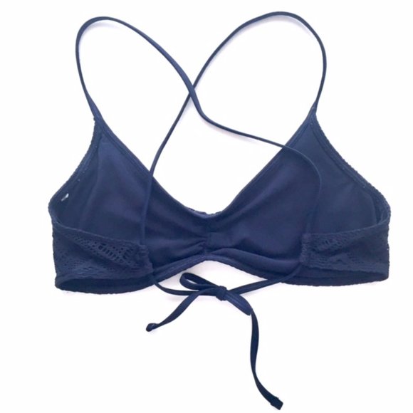 Navy Blue Crochet Bikini Top (EUC) - Picture 2 of 5